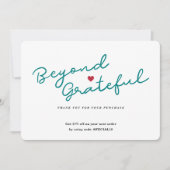 スシンプルクリプトとハート – ビジネスサンキューカード サンキューカード (正面)