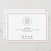 スシンプルクリプトとハート – ビジネスサンキューカード サンキューカード (裏面)