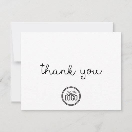 スシンプルクリプトビジネスロゴフラットサンキューカード サンキューカード (正面)