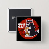 スシ猫サムライ猫チョンキー 缶バッジ (正面&裏面)