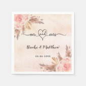 ススキの花がミセス・ミセス・ハート結婚ズ スタンダードカクテルナプキン (正面)