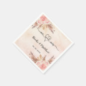 ススキの花がミセス・ミセス・ハート結婚ズ スタンダードカクテルナプキン (角)