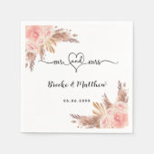 ススキ花ミセス・ハート・ボホ結婚ズ スタンダードカクテルナプキン (正面)