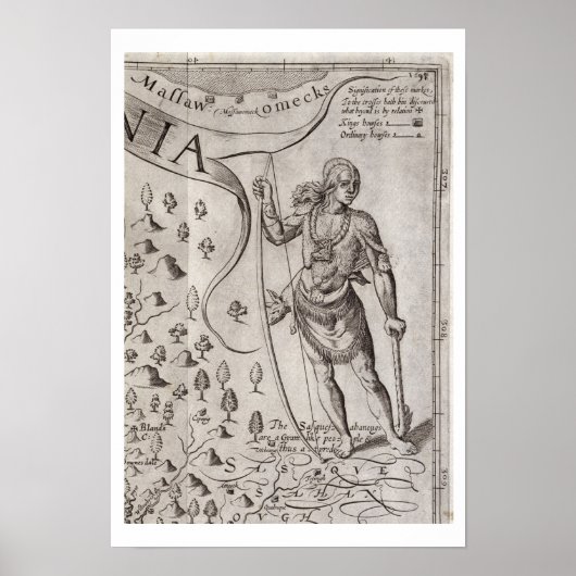 ススケハンノックウォリアー、バージニアの地図から詳細 ポスター (正面)