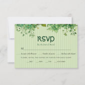 スストライプト・パトリックの日の結婚グリーンリー 出欠カード (正面)