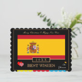 ススペインのペインに国旗とおめでと最高のうお正月 シーズンカード (スタンド正面)