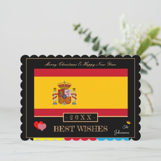 ススペインのペインに国旗とおめでと最高のうお正月 シーズンカード (スタンド正面)