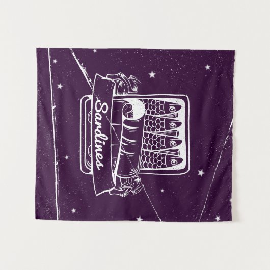 スズのイワシ動揺して タペストリー (正面(横))