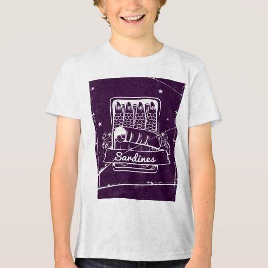 スズのイワシ動揺して トライブレンドTシャツ (正面)