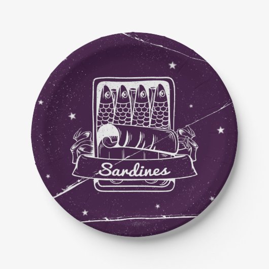 スズのイワシ動揺して ペーパープレート (正面)