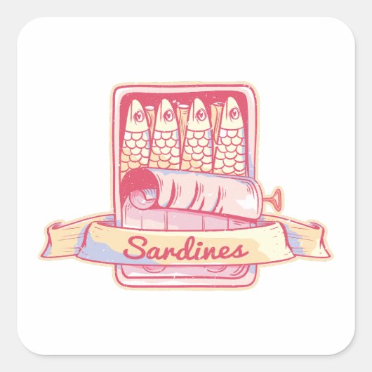 スズのイワシ スクエアシール (正面)