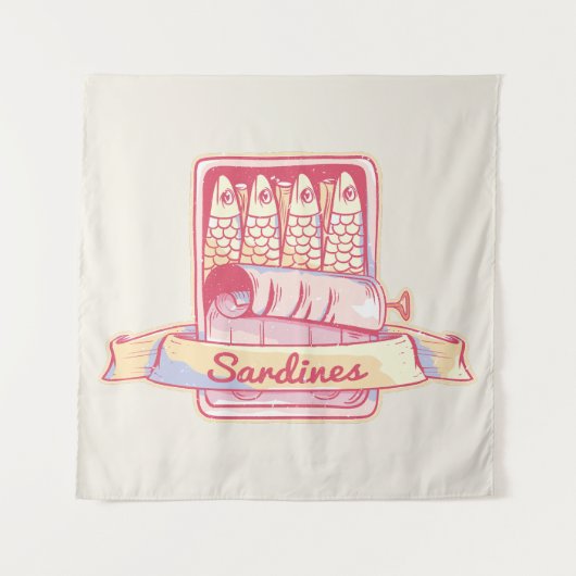 スズのイワシ タペストリー (正面)