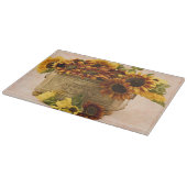 スズバスケットにオレンジ色のひまわり カッティングボード (角)