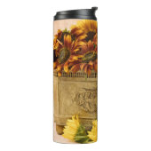 スズバスケットにオレンジ色のひまわり タンブラー (回転左)