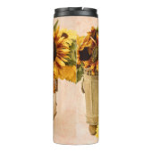 スズバスケットにオレンジ色のひまわり タンブラー (裏面)