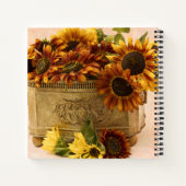 スズバスケットにオレンジ色のひまわり ノートブック (裏面)