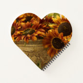 スズバスケットにオレンジ色のひまわり ノートブック (裏面)