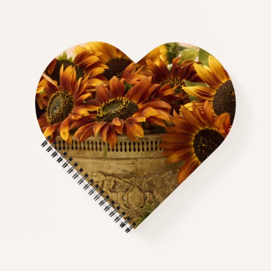 スズバスケットにオレンジ色のひまわり ノートブック (正面)