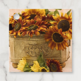 スズバスケットにオレンジ色のひまわり フェイバータグ