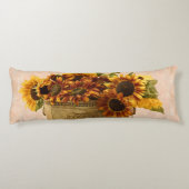 スズバスケットにオレンジ色のひまわり ボディピロー (裏面)