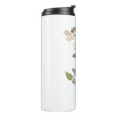 スズメとハナミズキの花ヴィンテージオードボン タンブラー (回転左)