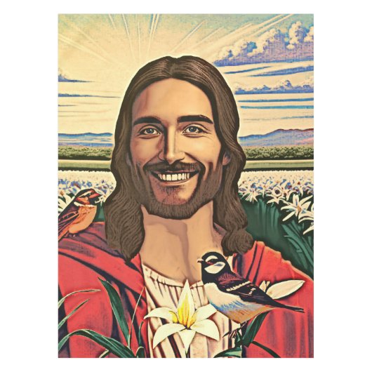 スズメとユリ テーブルクロス (正面)