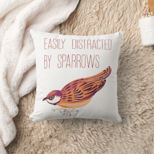スズメに簡単に気を取られる クッション (ブランケット)