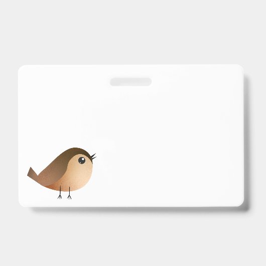 スズメのキャラクターイラスト バッジ (正面)