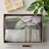 スズメのピンク色の牡丹が並ぶ、みすぼらしい夏の窓 薄葉紙 (ギフト)