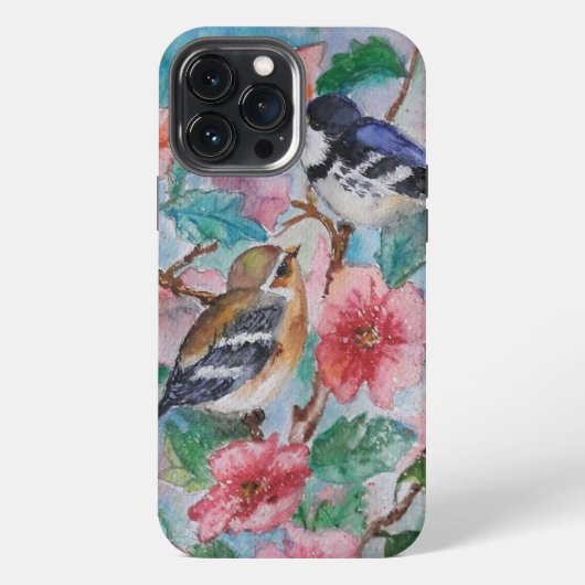 スズメの春の絵画 iPhoneケース (裏面)