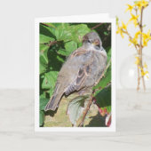 スズメの肖像画 カード (黄色い花)