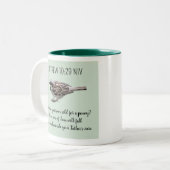 スズメの鳥が聖書の気に聖句を緑に変える ツートーンマグカップ (正面左)