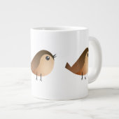スズメの鳥のキャラクター ジャンボコーヒーマグカップ (正面右)