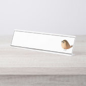 スズメの鳥の漫画 デスクネームプレート (正面)