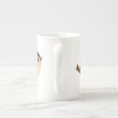 スズメの鳥の漫画 ボーンチャイナマグカップ (裏面)