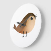スズメの鳥の漫画 ラージ壁時計 (傾斜)