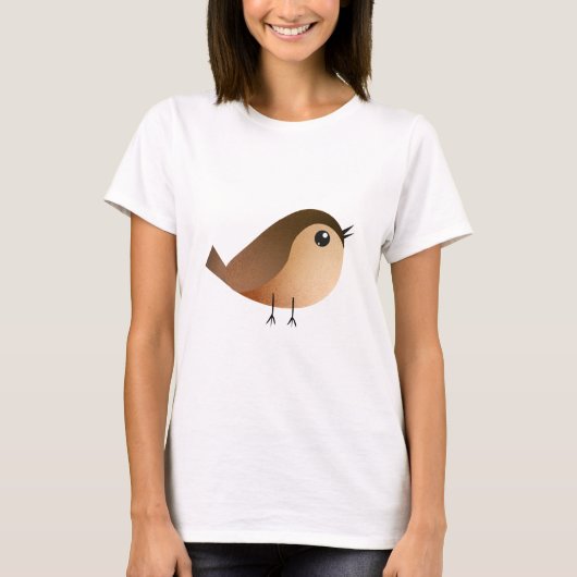スズメの鳥の漫画 Tシャツ (正面)