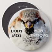 スズメを散らかすな 缶バッジ (正面&裏面)