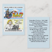 スズメバチのジャクリーン・コクランのトレーディングカード 名刺 (正面/裏面)