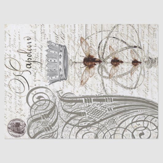 スズメバチの短命なものの原稿のDecoupageのティッシュ 薄葉紙 (正面)