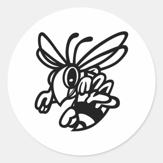 スズメバチの輪郭 ラウンドシール (正面)