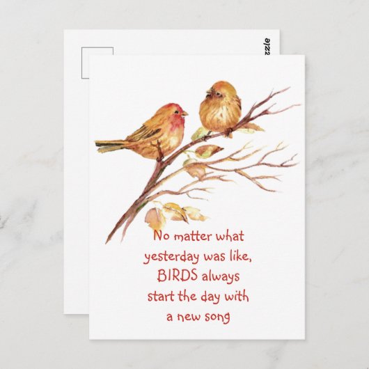 スズメ感動的ドリ励引用文 ポストカード (正面/裏面)