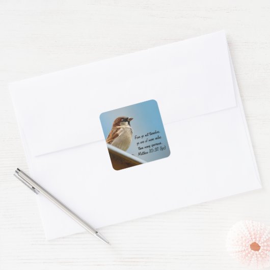 スズメ スクエアシール (封筒)