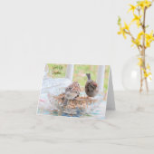 スズメ – 一緒に行こう – カー空白のド カード (黄色い花)