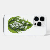 スズランの絵 - iPhoneケース iPhone 14 Proケース (裏面横)