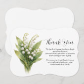 スズランの花のフラワー・葬儀・死亡のお礼 招待状 (正面/裏面)