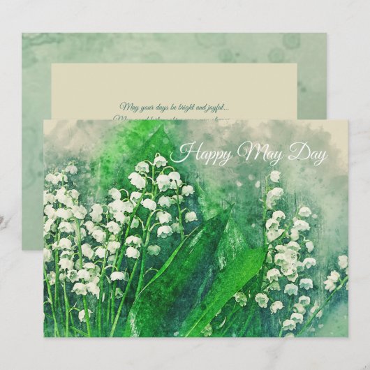 スズラン水彩カード 招待状 (正面/裏面)