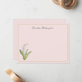 スズラン ショップ ボタニカル ガーリー ピンク ノートカード (正面/裏面インサイチュ)