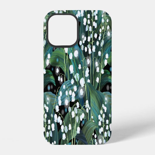 スズラン シームレス パターン 背景 iPhoneケース (裏面)