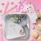 スズラン ブーケの結婚式の聖書 ペーパープレート (パーティー)